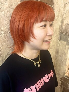 マギーヘア(magiy hair) ウルフカットオレンジカラー［magiyhair西部笑］