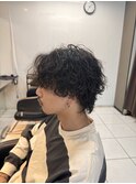 ツイストスパイラルパーマ　ウルフパーマ　メンズパーマ　波巻き