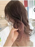 ベージュ×ペールピンク