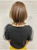 ネオウルフ×Sepiaベージュボブウルフ　ウルフカット