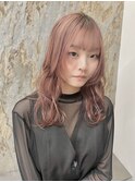 ピンクベージュ/透明感カラー/名古屋美容院/秋色