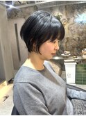 黒髪でも重く見えない大人のパツッとしないショートボブ横浜