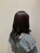 アクセ&nbsp;クセ毛風パーマ＊ミディアムレイヤー＊アッシュブラック