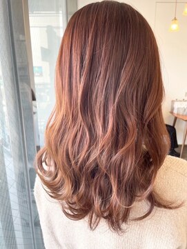 ビューティーヘア ケア 東尾道店(beauty Hair Care) 大人可愛いピンクブラウン/ミディアム/ウェーブカール