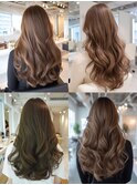 大人可愛いミルクティーベージュブリーチなしパーマミディ