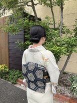 オリーブ 美容室 訪問着着付けタイトシニョンヘアセット