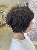 丸みショートボブ小顔レイヤー