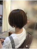 前下りショートボブ×ツヤブラウン