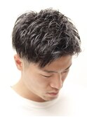 メンズ/ショート/ツーブロック/黒髪/束感/爽やか/理容室