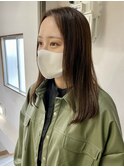 ストレートミディアム×透明感カラー