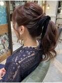 お呼ばれポニーテールアレンジ