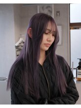 【内田　大樹】ピンクラベンダー　/ケアブリーチ/学割24/ハイトーン/インナーカラー/イヤリングカラー