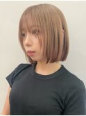 ミルクティーアッシュベージュレイヤーボブショートウルフボブ