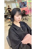 ミニボブ　ブルーブラック　暗髪　暗染めなし　YUKI