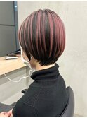 【GEEKS渋谷】アンブレラカラー/レッド/春カラー/くびれショート