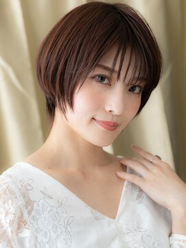 カバーヘア ブリス 志木南口駅前店(COVER HAIR bliss) ナチュラルブラウン似合わせカット丸みショート308W志木30代40代