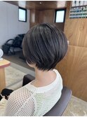 秋のこっくりまとまりショートボブ/ダークグレージュ/髪質改善