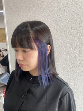 アジールヘア 所沢プロペ通り店(agir hair) インナーカラーバイオレットブリーチイメチェン学割U24所沢