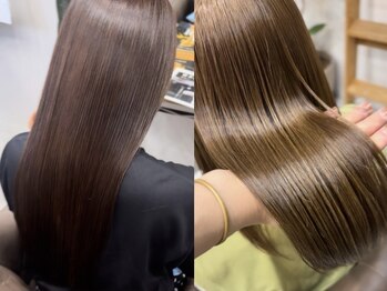 レメディフロムキン(REMEDY from KIN)の写真/“二刀流の髪質改善”圧倒的なツヤと毛先まで潤う思わず触れたくなる美髪に♪[髪質改善/トリートメント]