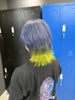 ホワイト 梅田(white)&nbsp;ブルー×蛍光ライムイエロー>