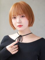 ヘアサロンガリカアオヤマ(hair salon Gallica aoyama)&nbsp;ケアブリーチで作る暖色ベージュカラー×切りっぱなしボブ