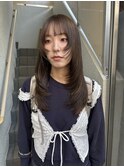 着物ヘア/ダークアッシュ/ミディアムレイヤーカット/名古屋名駅