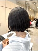 ショートボブナチュラルグレージュイルミナカラー鶴見渡辺りん