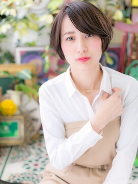 カバーヘア イヴ 戸頭店(COVER HAIR EVE) *EVE戸頭*大人クール…黒髪ショートで小顔見せa