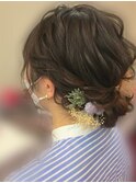 アレンジヘアセット　シニヨン　パーティーヘア　お呼ばれヘア