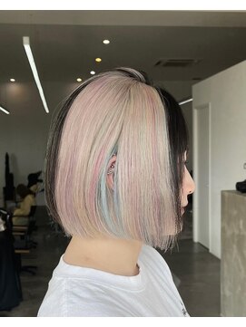 ノートエートル 西金沢(Nought etre) コットンキャンディーカラーユニコーンカラー10代20代ブリーチ