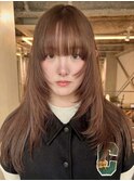 レイヤーカット×ライトブラウン