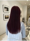 10代20代ブリーチハイトーンワインレッド