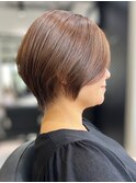 似合わせショート/細めハイライト/くすみベージュ/ショートボブ