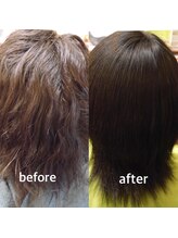 「頑固なクセも、潤いを抱えてまっすぐに。」トステア配合縮毛矯正。