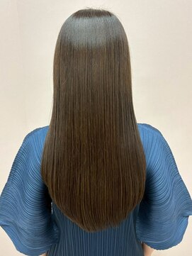 髪質改善ストレート 縮毛矯正 艶髪 黒髪 ロングストレート 20代