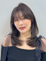 ディフィーノ 赤坂(DIFINO)&nbsp;ミディアムレイヤー/オリーブグレージュ/顔まわりカット