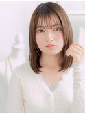レイヤーカット/顔周りレイヤー/ウォームブラウン/ストレートg
