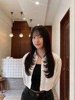 モク 立川(moc)&nbsp;韓国風レイヤーカットブリーチダブルカラー前髪