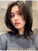 アース 郡山コスモス通り店(HAIR&MAKE EARTH)&nbsp;ナチュラルブラックのくびれレイヤーミディアム