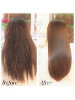 ユアテラス(Your Terrace) 天使の艶【シルクストレート】　Before After