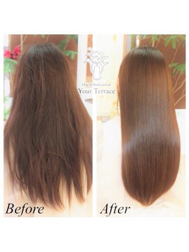 ユアテラス(Your Terrace) 天使の艶【シルクストレート】 Before After
