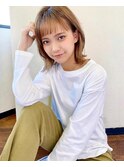 眉上バング×耳掛けくびれヘア【アフロート吉祥寺 緒方】