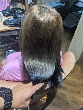 美容室ポケット エクステプルエクステバレーヤージュハイライトダブルカラー