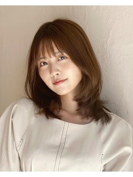 ルル 表参道(lulu.) 大人ガーリーチョコレート艶感レイヤーカットモード