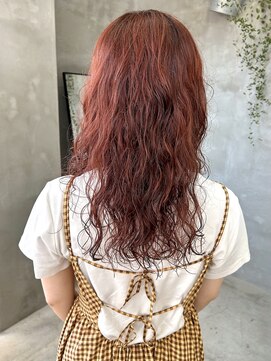 テトヘアー(teto hair) オレンジレッド　コーラルカラー　ブリーチなし