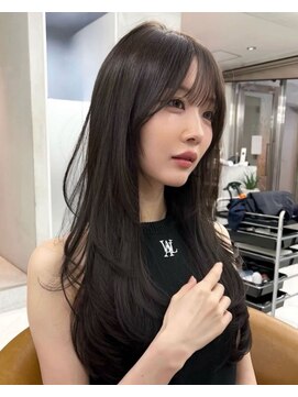 サイン 表参道(SIGN) 韓国ヘアーハッシュカットレイヤーカットグレージュブリーチ無し