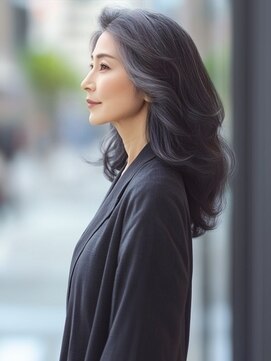 アルトリスト(Altruist Aging×HAIR&SPA) ★ダークアッシュ大人ガーリーボブ着物ミディアムレイヤーカット