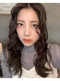 フレンチカジュアル大人美人小顔束感ウルフパーマミニウルフ