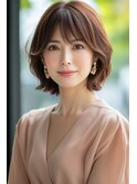 くびれボブ＋大人ボブ+白髪気になり出した方白髪ハイライト50代
