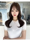 ミニウルフレイヤーカット顔周りカット前髪カット韓国ロング博多